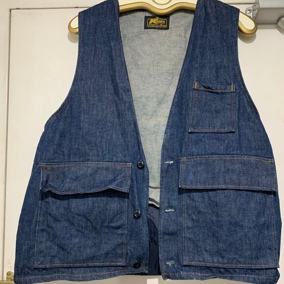 VINTAGE KMART BLUE DENIM VESTS SIZE L - Picture 1 of 7